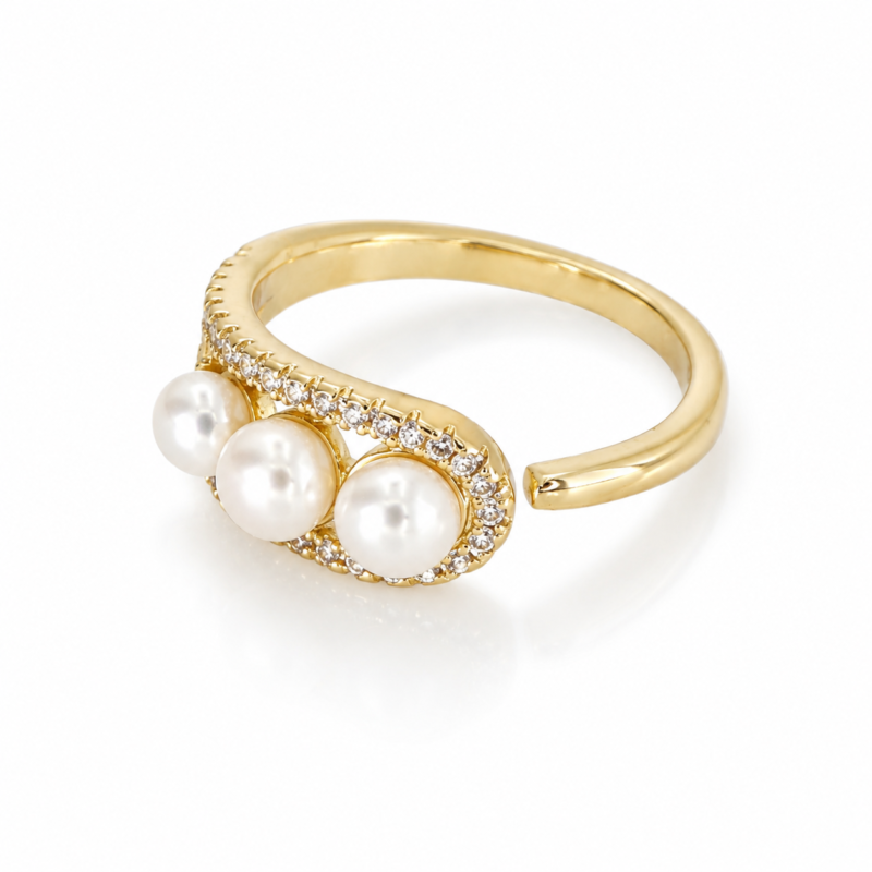Freshwater Pearl Adjustable Open Ring – Moonlit Grace