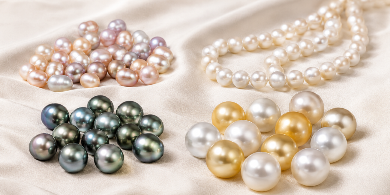 Freshwater Akoya Tahitian and South Sea cultured pearls