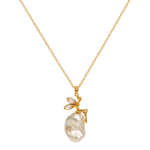 Golden Wing Fairy Baroque Pearl Necklace