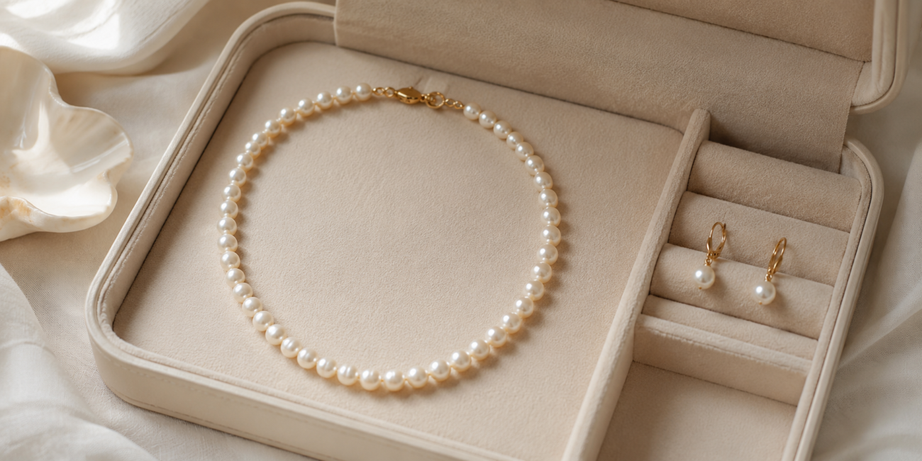 How to care for pearl jewelry with freshwater pearls stored in a jewelry box