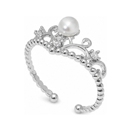 925 Sterling Silver Freshwater Pearl Crown Ring